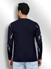 FTX Men Round Neck Cotton Rich Full Sleeve Printed Navy Blue Tshirt-thumb1