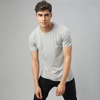 Stylish Grey Cotton Tees For Men-thumb2