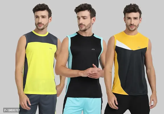 Drifit Mens Solid Roundneck Sleeveless Sports T-Shirt