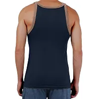 FTX Men Solid Cotton Rich Navy Blue Vest-thumb1