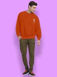FTX Men Round Neck Printed Orange Sweatshirt-thumb3