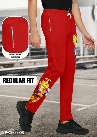 FTX Men Regular Fit Anime Printed Red Track Pant