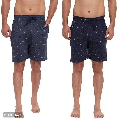 FTX Men's Printed Knitted Cottonpoly Shorts - Pack of 2