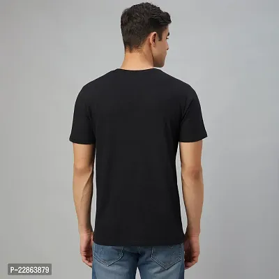 Stylish Black Cotton Tees For Men-thumb2