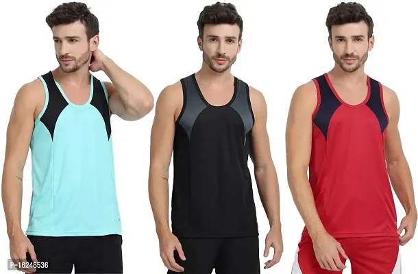 FTX Men's Polyester Round Neck Vest (Pack of 3)-thumb0