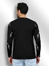 FTX Men Round Neck Cotton Rich Full Sleeve Printed Black Tshirt-thumb1