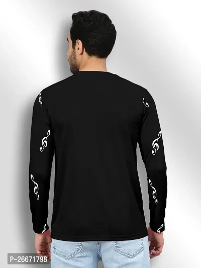 FTX Men Round Neck Cotton Rich Full Sleeve Printed Black Tshirt-thumb2