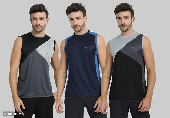 Drifit Mens Solid Roundneck Sleeveless Sports T-Shirt