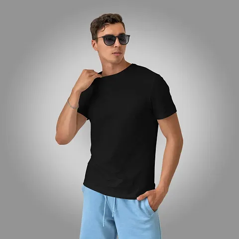 Stylish Fancy Solid Round Neck T-Shirts For Men