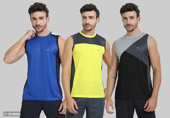 Drifit Mens Solid Roundneck Sleeveless Sports T-Shirt