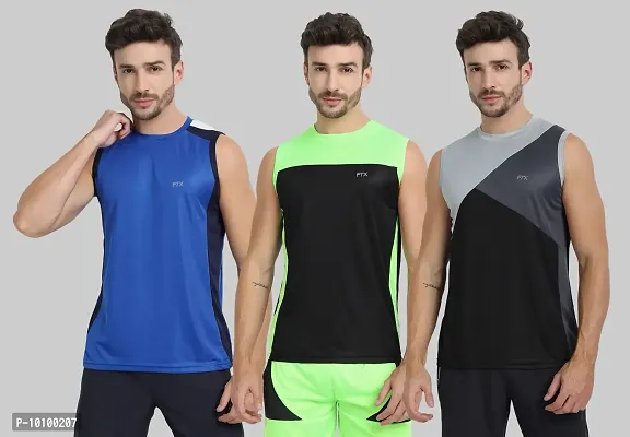 Drifit Mens Solid Roundneck Sleeveless Sports T-Shirt