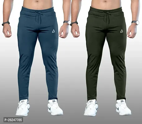Comfortable Multicoloured Polyester Regular Track Pants For Men Pack Of 2