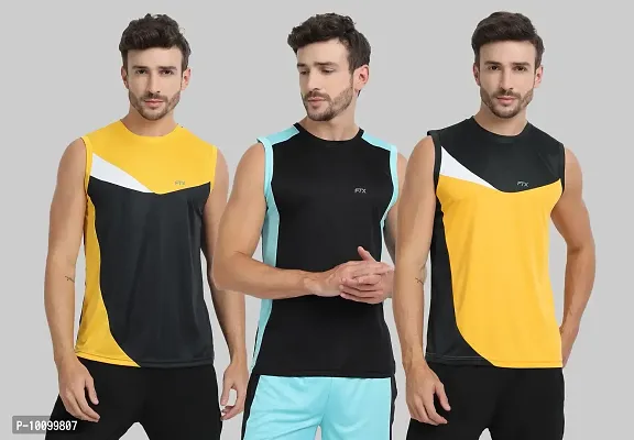 Drifit Mens Solid Roundneck Sleeveless Sports T-Shirt