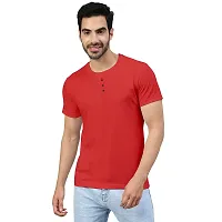 Stylish Red Cotton Blend Tees For Men-thumb2