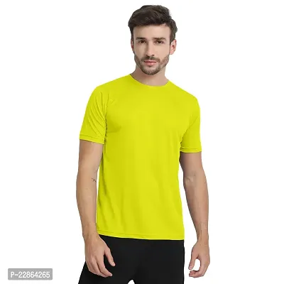 Stylish Golden Polyester Tees For Men-thumb0