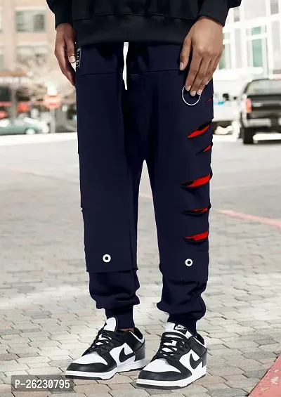 FTX Men Cut  Sew Regular Fit Navy Track Pant-thumb4