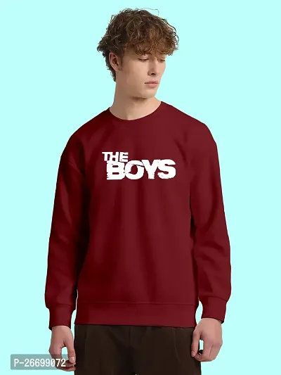 FTX Men Round Neck Printed Maroon Sweatshirt