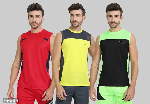 Drifit Mens Solid Roundneck Sleeveless Sports T-Shirt-thumb0