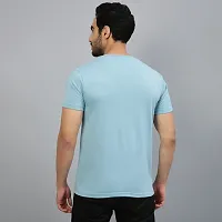 FTX Solid Men Cotton Rich Round Neck Light Blue Tshirt-thumb1