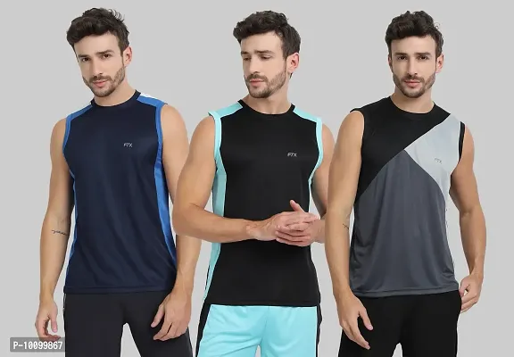 Drifit Mens Solid Roundneck Sleeveless Sports T-Shirt-thumb0