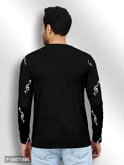 FTX Men Round Neck Cotton Rich Full Sleeve Printed Black Tshirt-thumb2