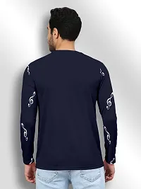 FTX Men Round Neck Cotton Rich Full Sleeve Printed Blue Tshirt-thumb1