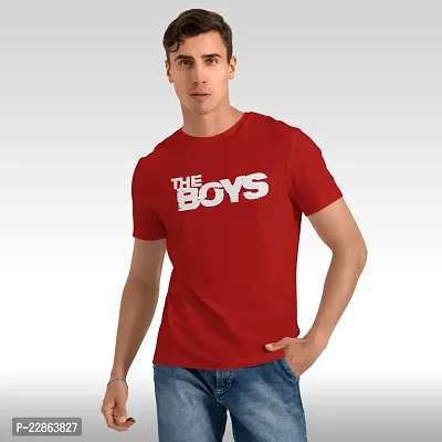 Stylish Red Polyester Tees For Men