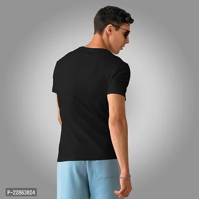 Stylish Black Polyester Tees For Men-thumb2