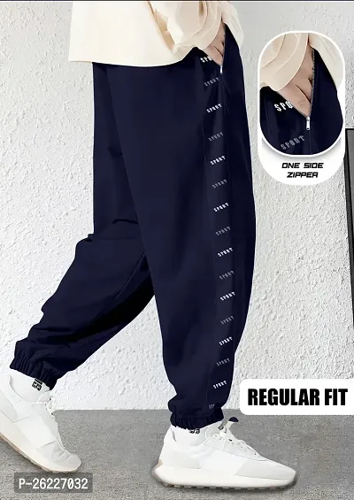FTX Men Printed Regular Fit Navy Blue Track Pant-thumb2