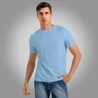 Stylish Fancy Polyester Solid Round Neck T-Shirts For Men-thumb1