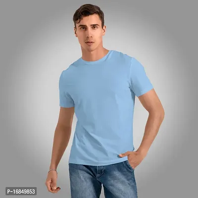 Stylish Fancy Polyester Solid Round Neck T-Shirts For Men-thumb2