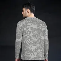 FTX Men Round Neck Floral Print Full Sleeve Grey Tshirt-thumb1