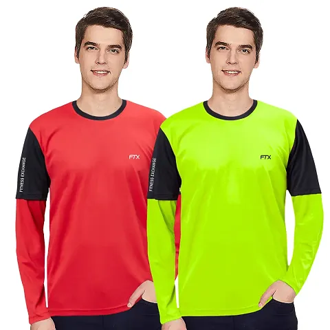 FTX Comfortable Solid Round Neck Tees For Men Combo Pack Of 2