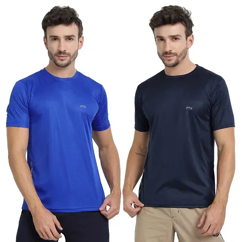 FTX MENS SOLID ROUND NECK T-SHIRT PACK OF 2