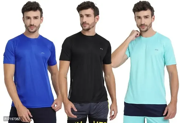 FTX MENS SOLID ROUND NECK T-SHIRT PACK OF 3-thumb0