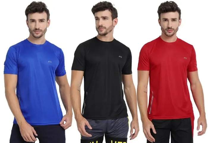 FTX MENS SOLID ROUND NECK T-SHIRT PACK OF 3