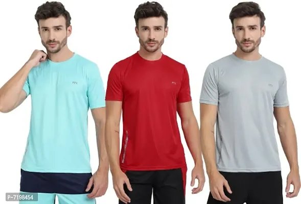 FTX MENS SOLID ROUND NECK T-SHIRT PACK OF 3-thumb0