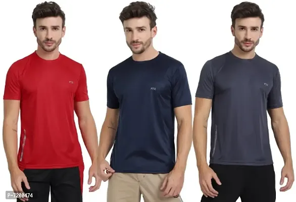 FTX MENS SOLID ROUND NECK T-SHIRT PACK OF 3-thumb0