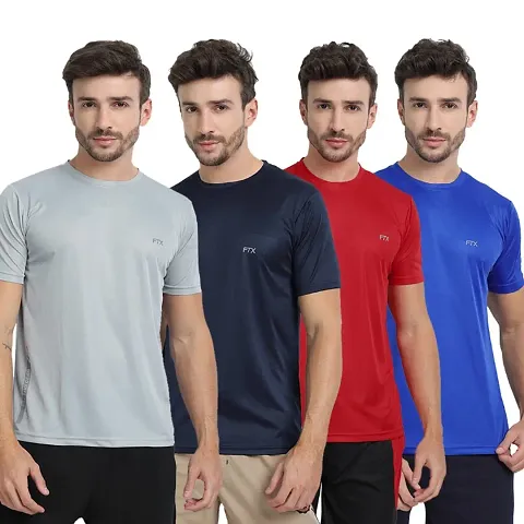 FTX MENS SOLID ROUND NECK T-SHIRT PACK OF 4