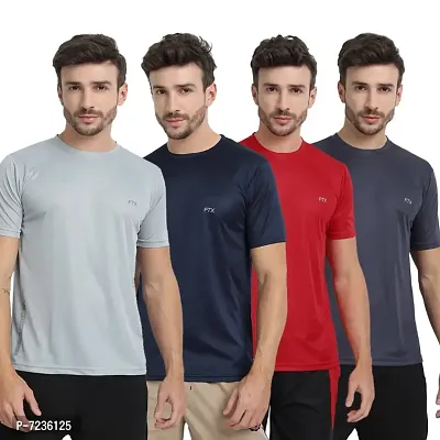 FTX MENS SOLID ROUND NECK T-SHIRT PACK OF 4-thumb0