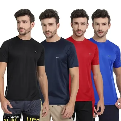 FTX MENS SOLID ROUND NECK T-SHIRT PACK OF 4