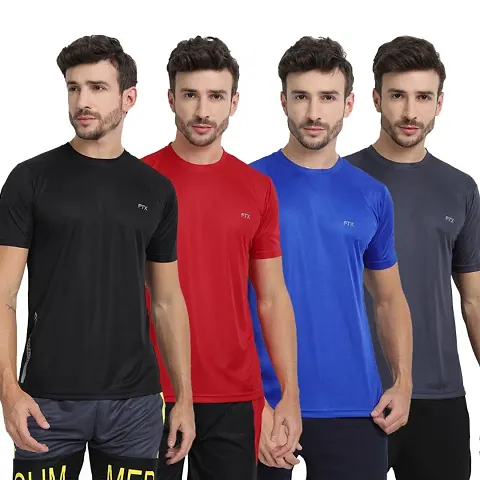 FTX MENS SOLID ROUND NECK T-SHIRT PACK OF 4