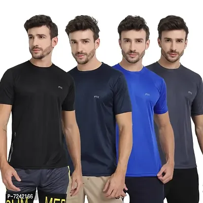 FTX MENS SOLID ROUND NECK T-SHIRT PACK OF 4