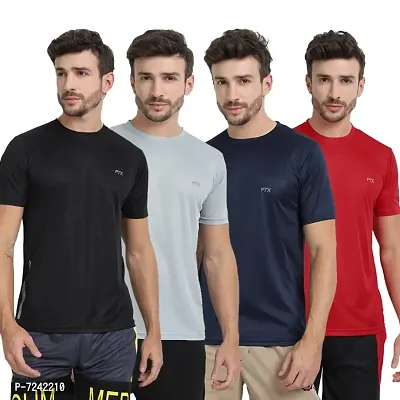 FTX MENS SOLID ROUND NECK T-SHIRT PACK OF 4