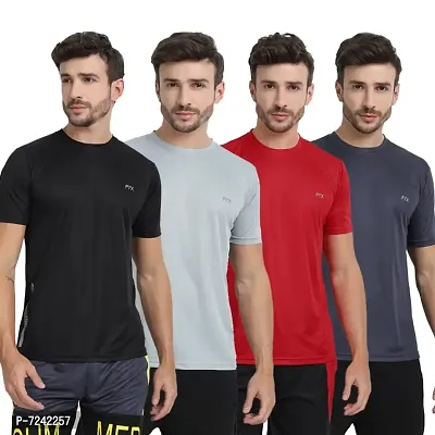 FTX MENS SOLID ROUND NECK T-SHIRT PACK OF 4