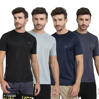 FTX MENS SOLID ROUND NECK T-SHIRT PACK OF 4