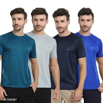 FTX MENS SOLID ROUND NECK T-SHIRT PACK OF 4-thumb0