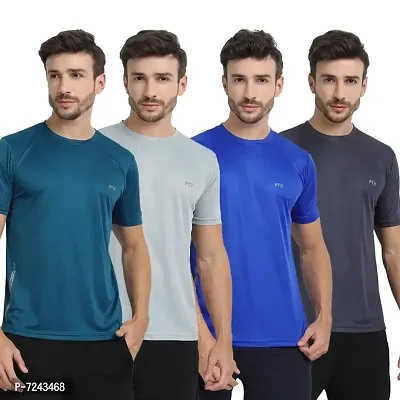 FTX MENS SOLID ROUND NECK T-SHIRT PACK OF 4-thumb0