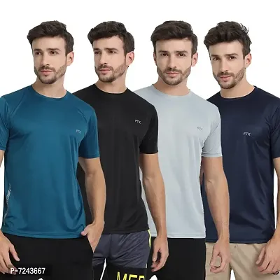 FTX MENS SOLID ROUND NECK T-SHIRT PACK OF 4