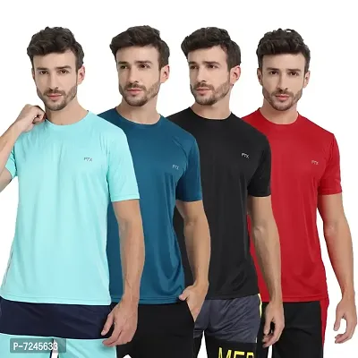 FTX MENS SOLID ROUND NECK T-SHIRT PACK OF 4